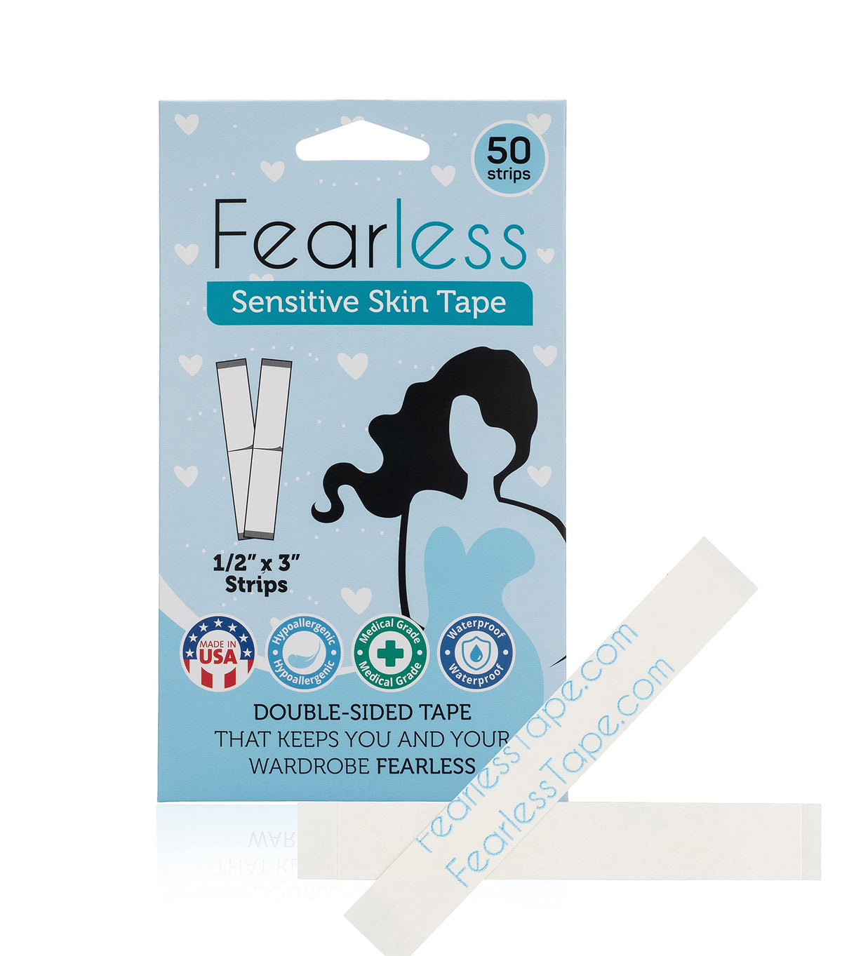 Fearless Tape Double Sided Clothing & Body Tape, 50 Strips