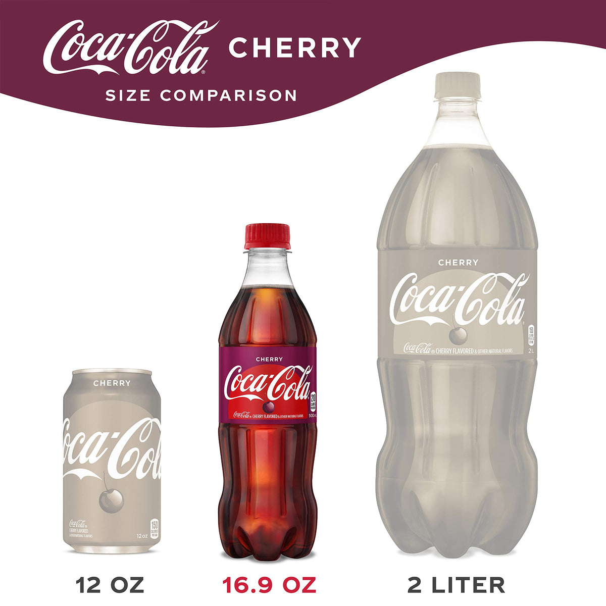 Coca-Cola Cherry Soda Soft Drink, 16.9 fl oz, 6 Pack