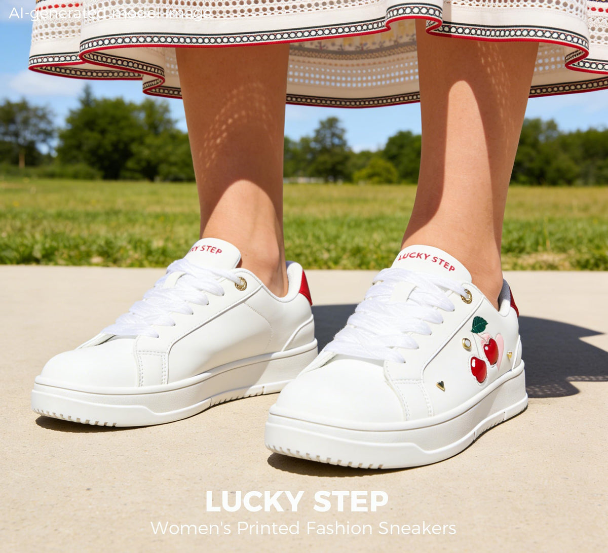 LUCKY STEP Women's Printed Fashion Sneakers