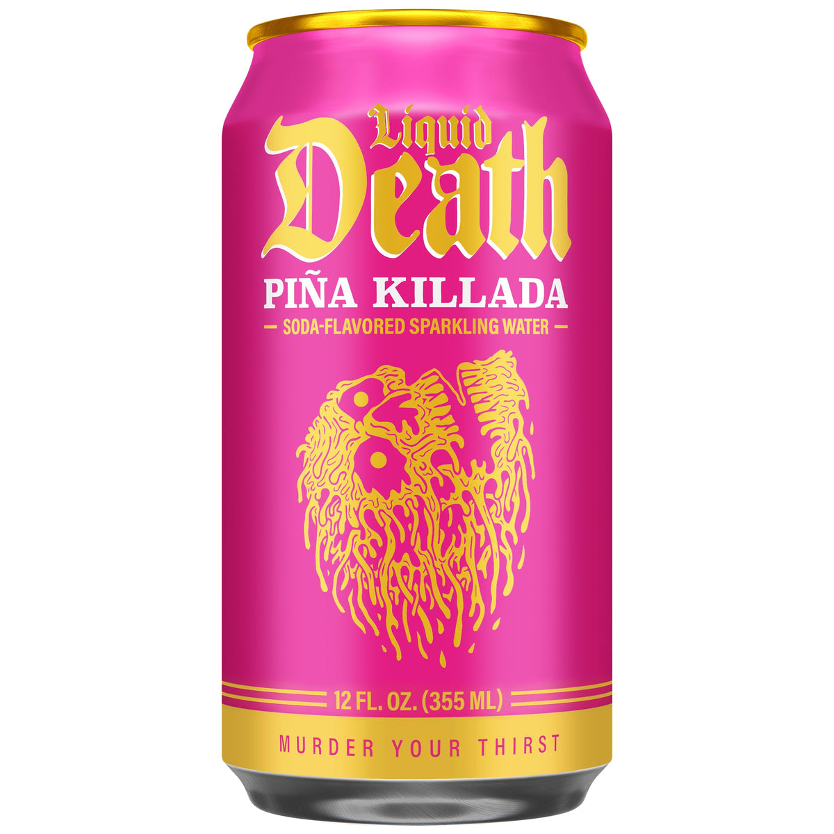 Liquid Death Soda-Flavored Sparkling Water - Cherry Obituary, Less Sugar*, Huge Flavor, No Caffeine, No Artificial Sweeteners, 12 Fl Oz (Pack of 12)