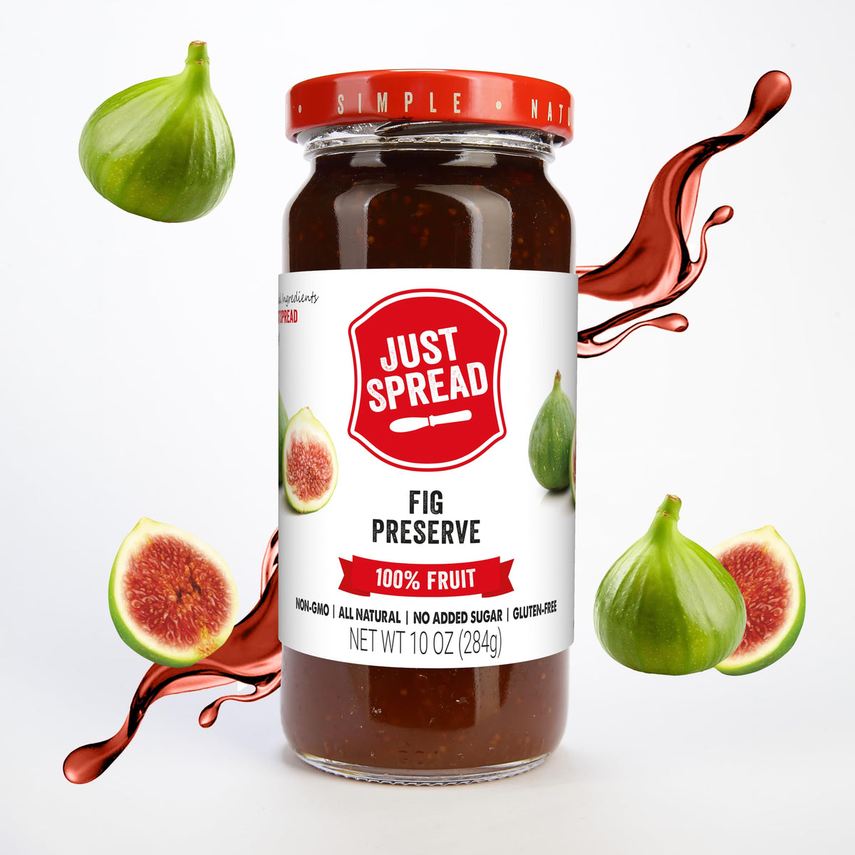 Just Spread 100% Fruit Preserve, Cherry, 10 oz Jar
