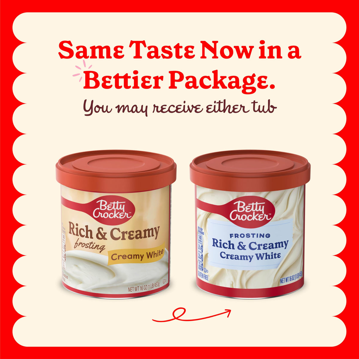 Betty Crocker Gluten Free Rich and Creamy Cherry Frosting, 16 oz, 8 Pack
