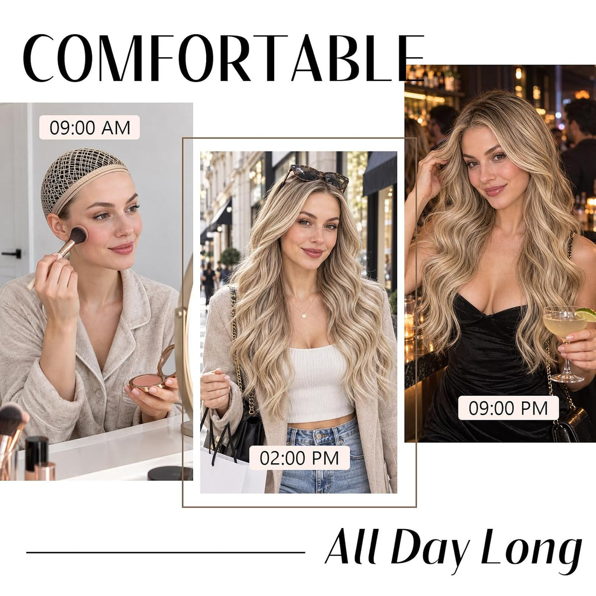Dreamlover Wig Cap for Long Hair, No Braiding, Natural Nude, 2 Pieces