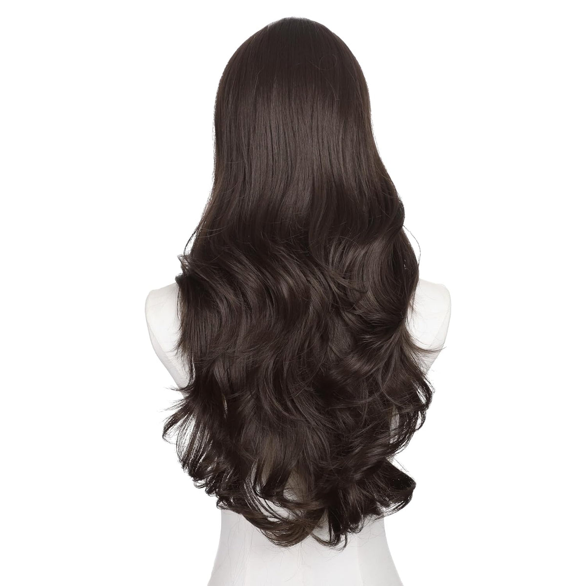 Brown Wigs for Women 26 Inch Middle Part Wavy Synthetic Wig