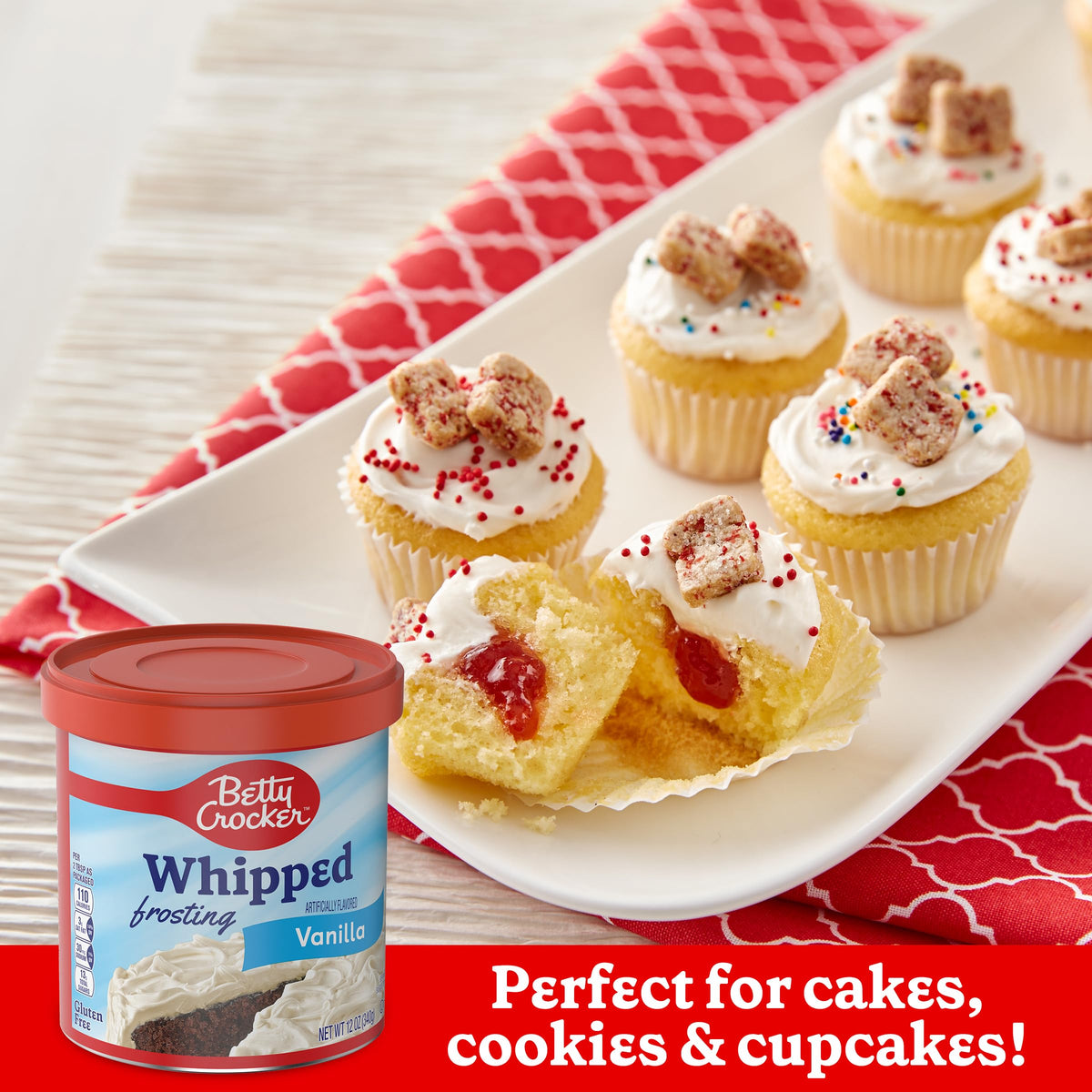 Betty Crocker Gluten Free Rich and Creamy Cherry Frosting, 16 oz, 8 Pack
