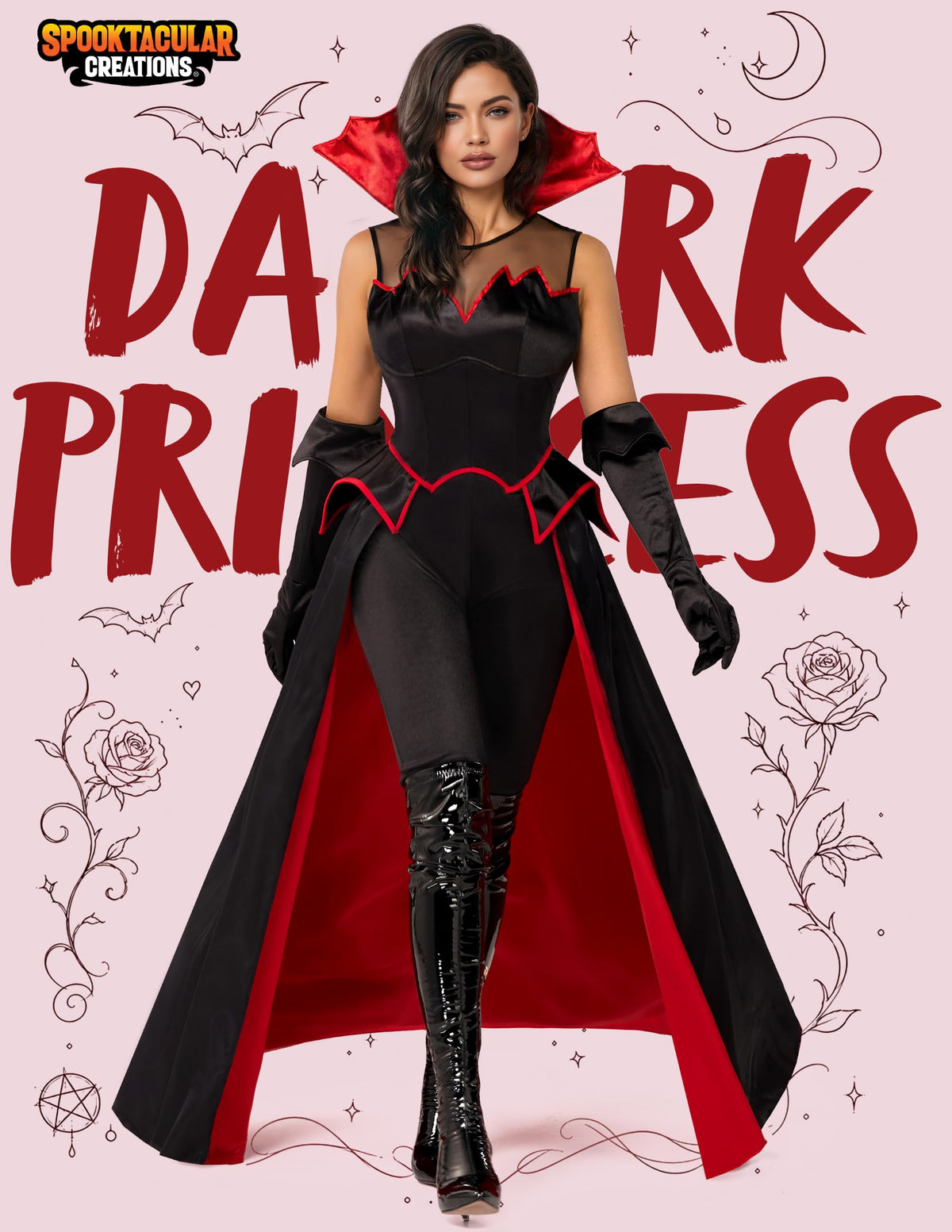 Spooktacular Creations Halloween Vampire Costume Women Dress Dracula, Adult Female Vampire Costume for Halloween 2026