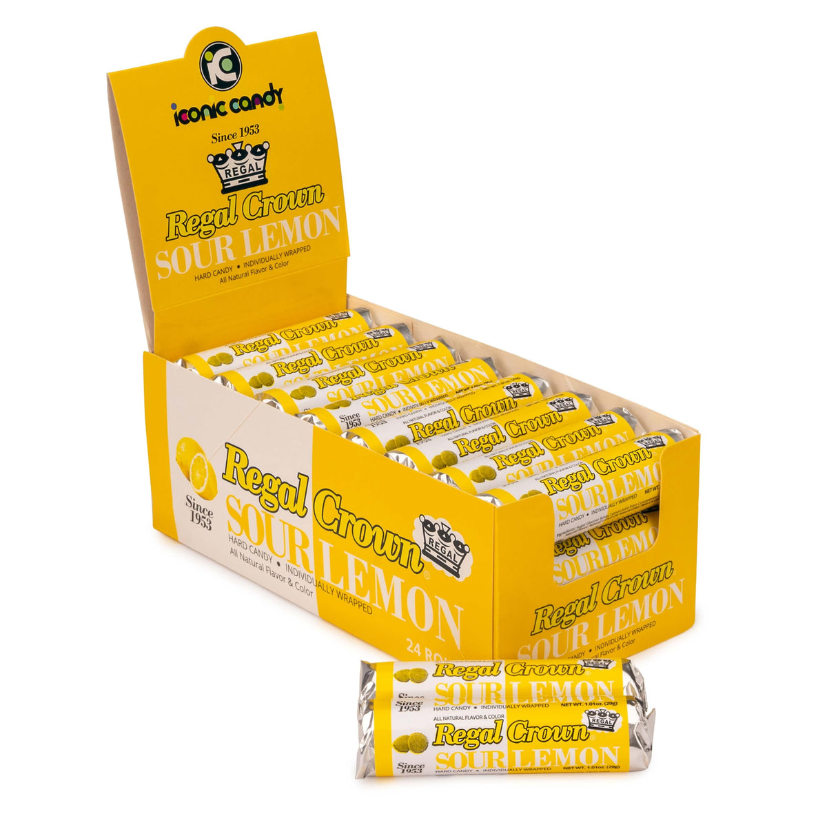 Regal Crown Roll Sour Cherry, 1.01 Ounce (Pack of 5), Sour Candy, The Hampton Candy Company