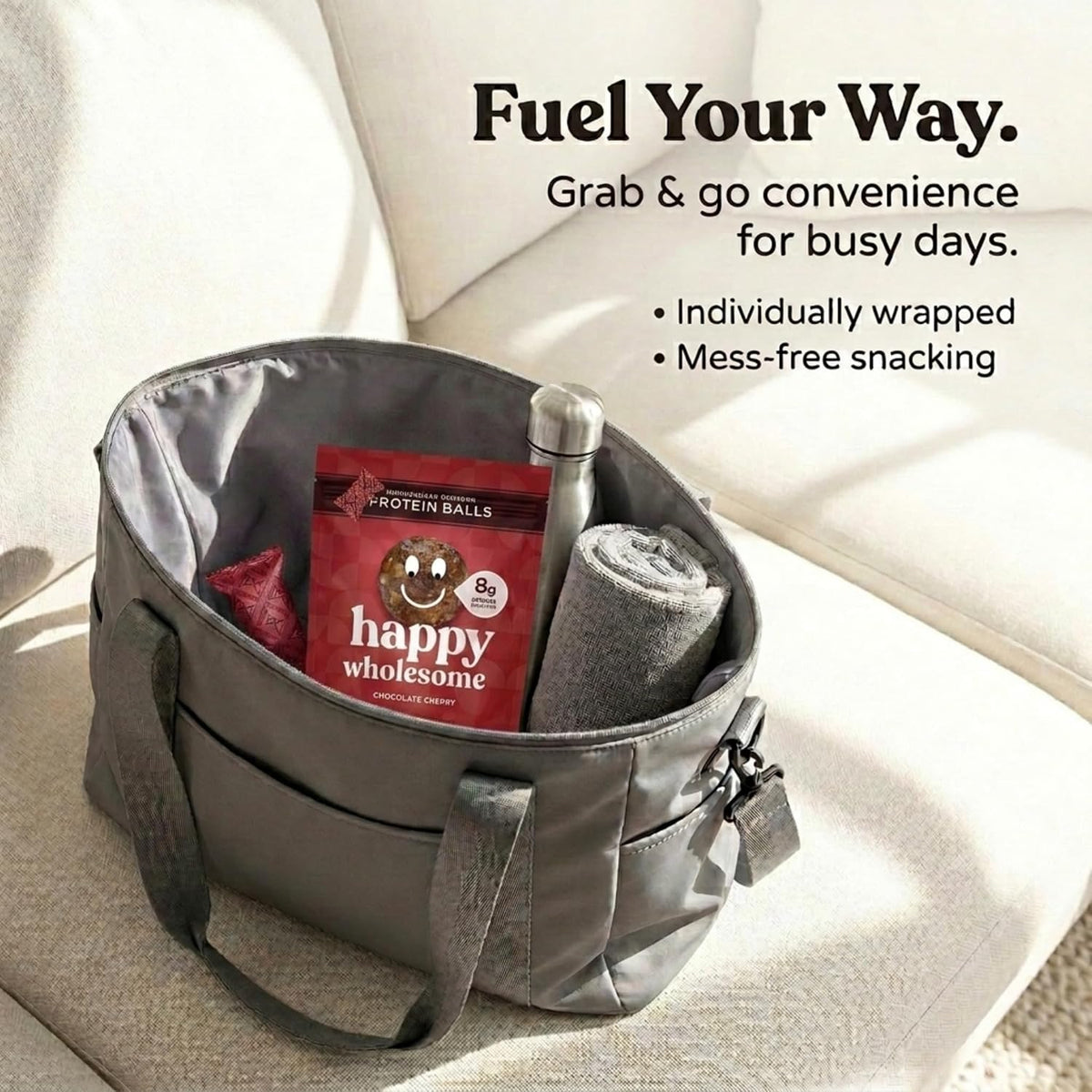 Happy Wholesome Chocolate Cherry Protein Balls, 10 Count