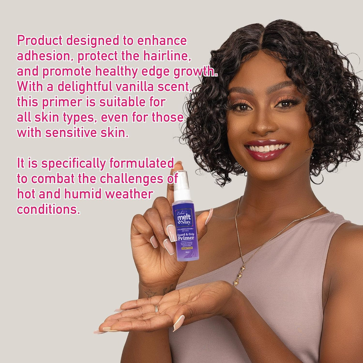 Esha Melt N Slay Guard & Grip Primer - Collagen, Olive Fruit Oil, Vitamin E Infused - Enhance & Protect Your Skin - Improve Adhesion - Save Hairline