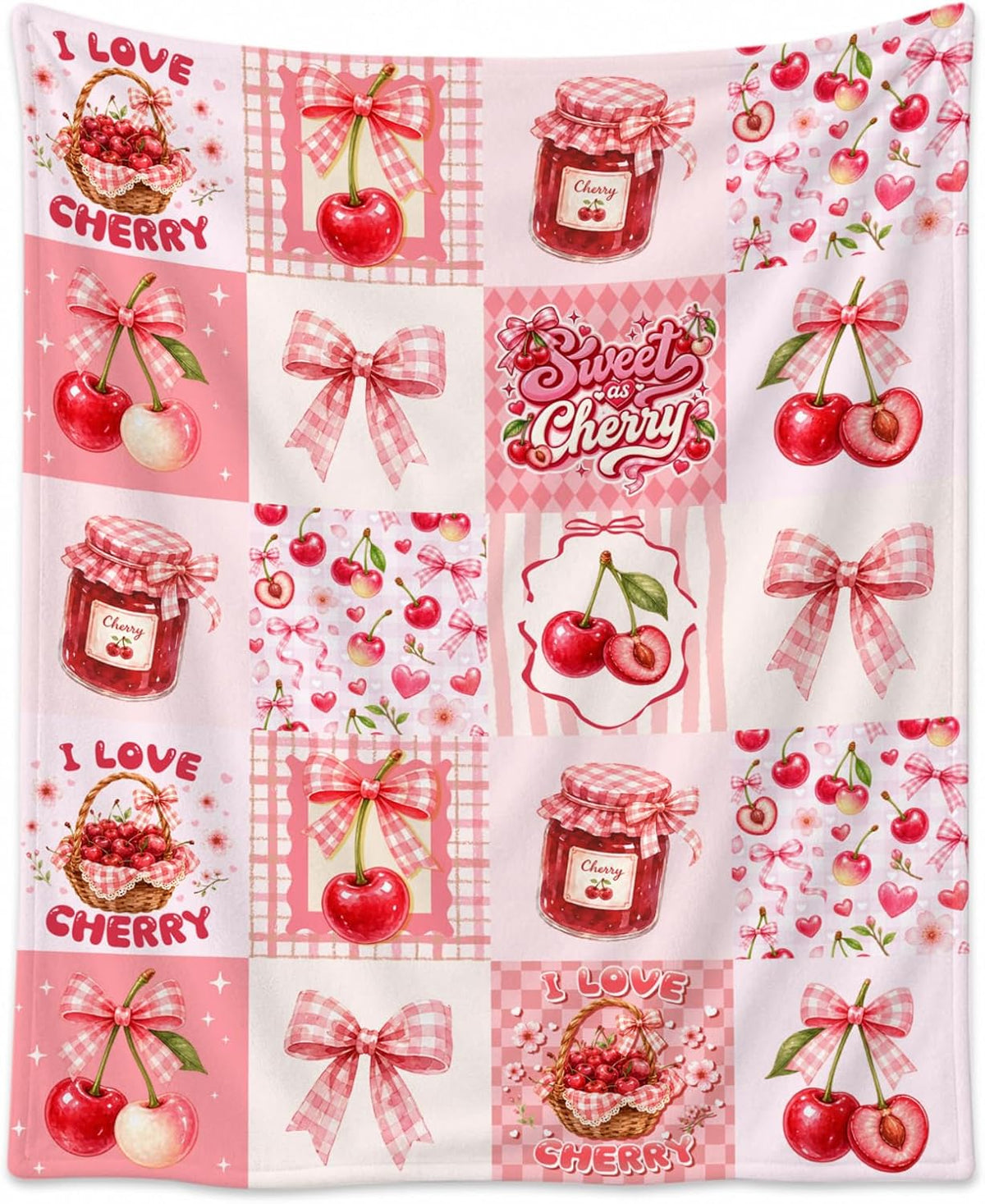 Cherry Blanket, Cherry Gifts for Women, Fruit Throw Blanket