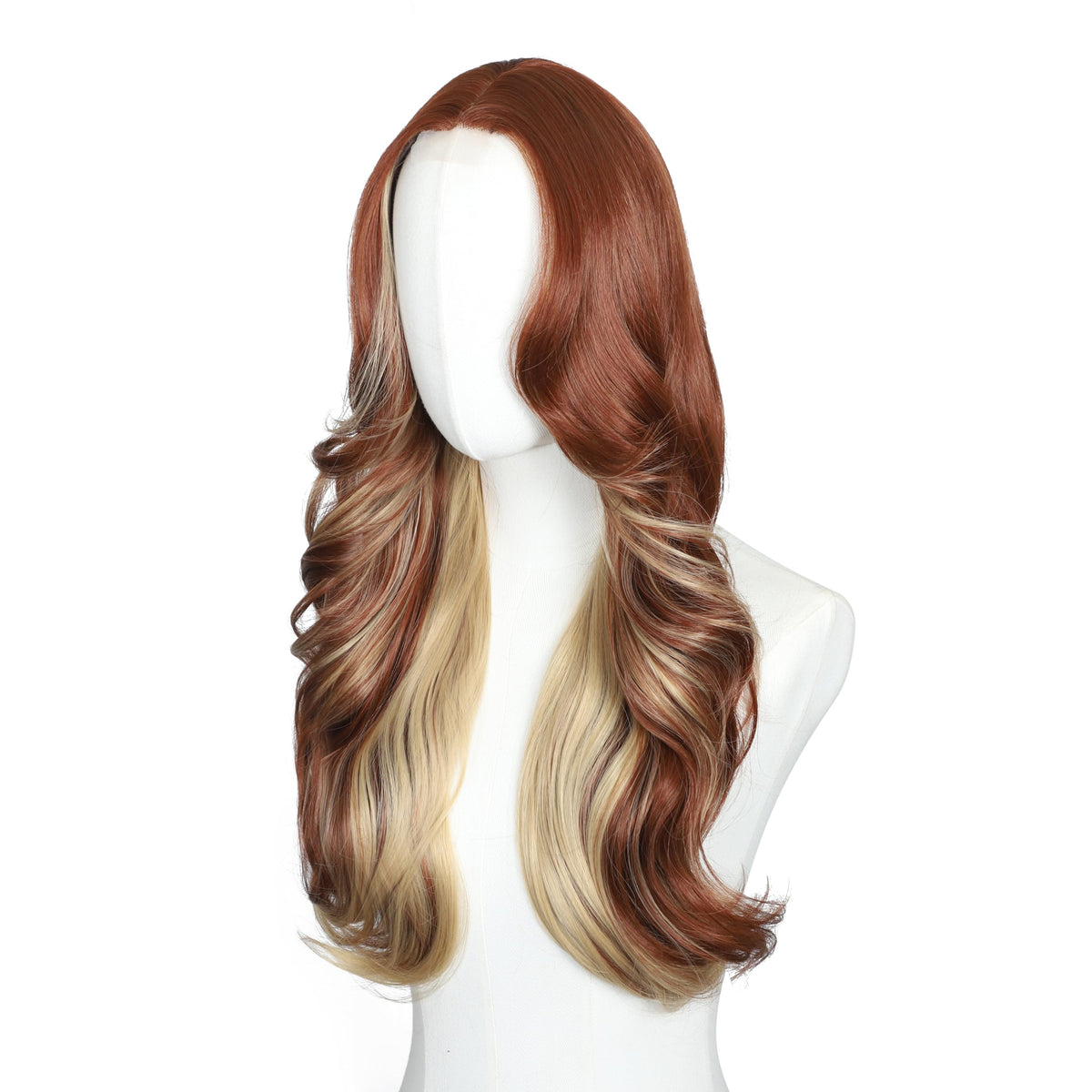 Brown Wigs for Women 26 Inch Middle Part Wavy Synthetic Wig