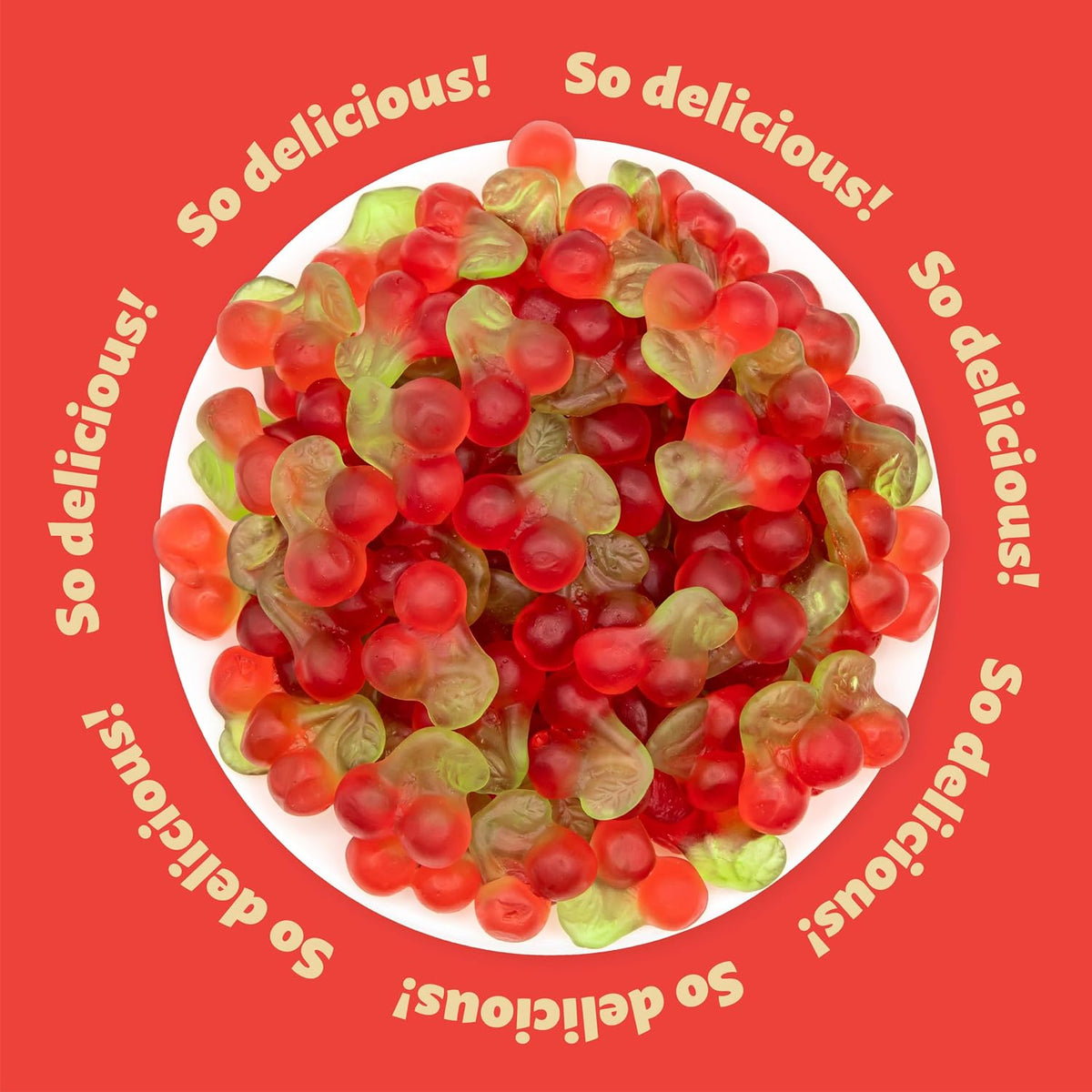 Cherry Gummy Candy, Chewy Cherry Candy, 1 Lb Bag
