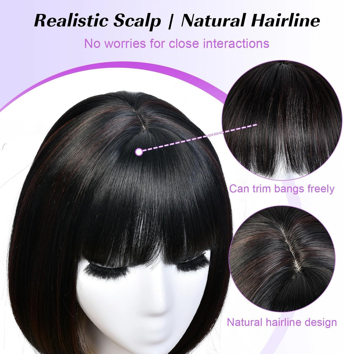 Hightlight Brown Bob Wig With Bangs Short Bob Wigs for Women Girl