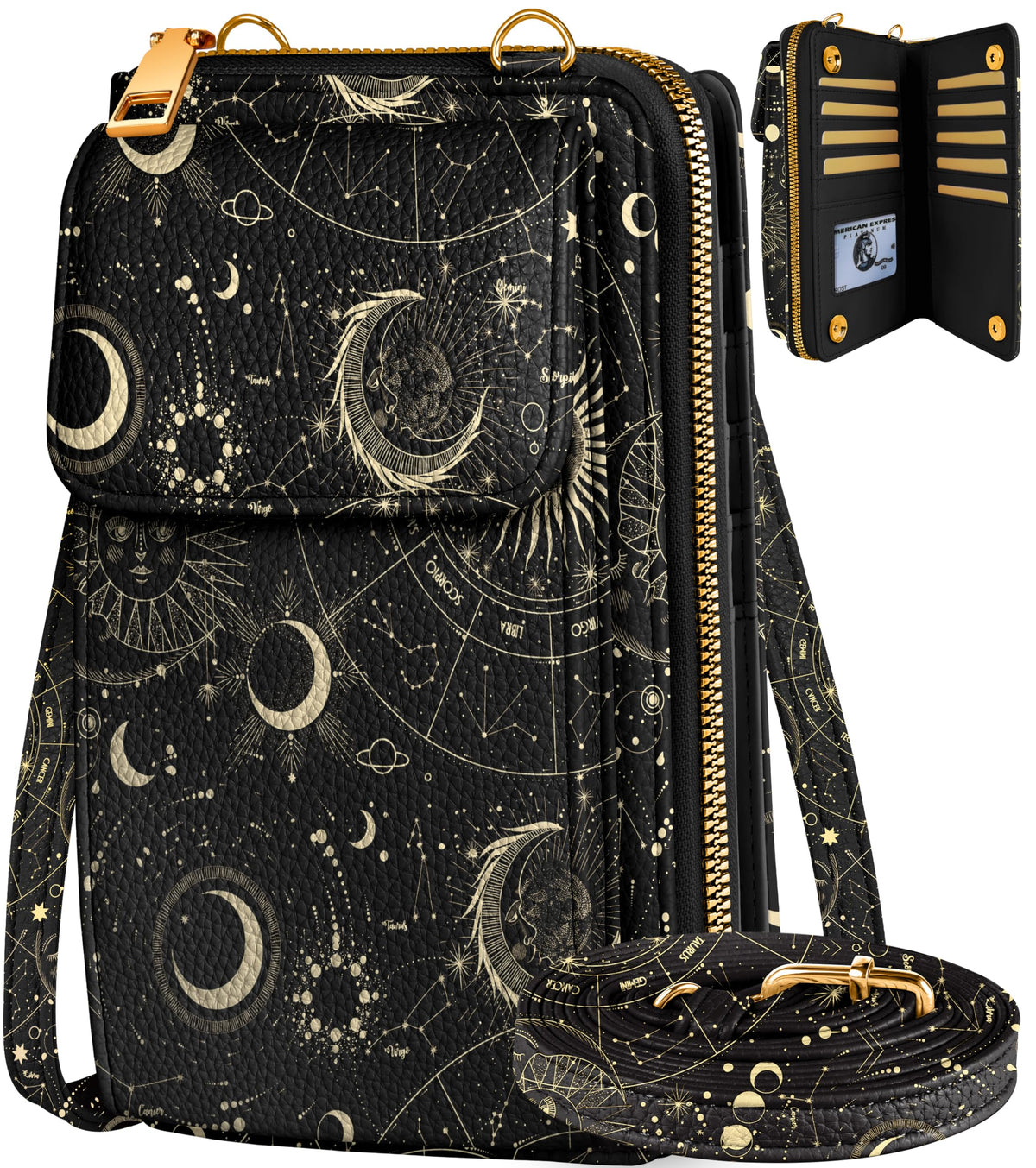 Miss Adola Leather Cell Phone Purse Crossbody Bag for Women
