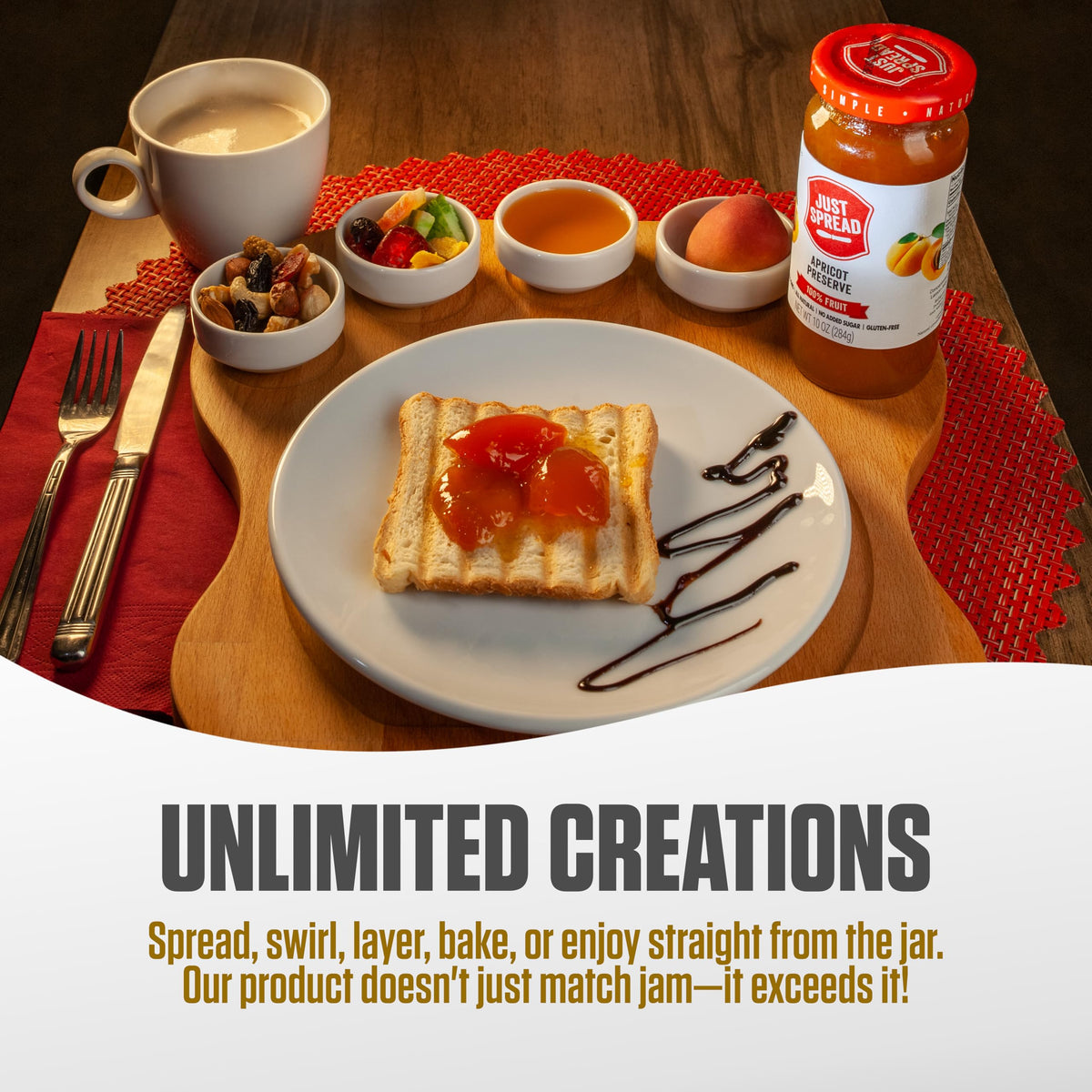 Just Spread 100% Fruit Preserve, Cherry, 10 oz Jar