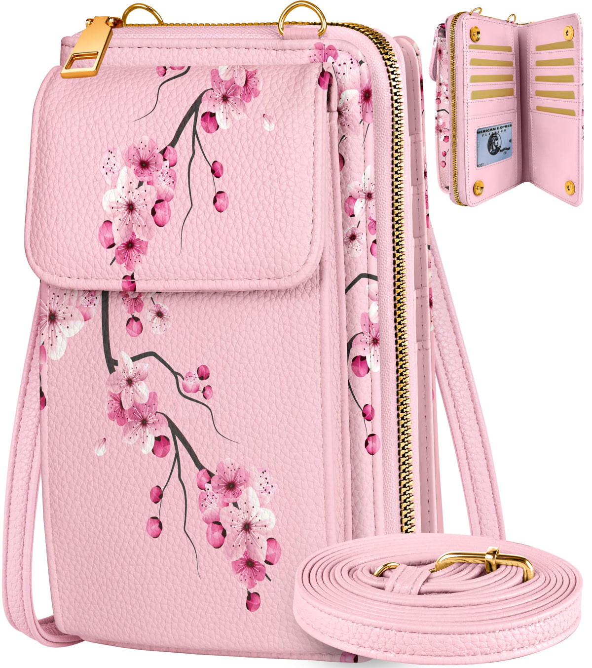Miss Adola Leather Cell Phone Purse Crossbody Bag for Women