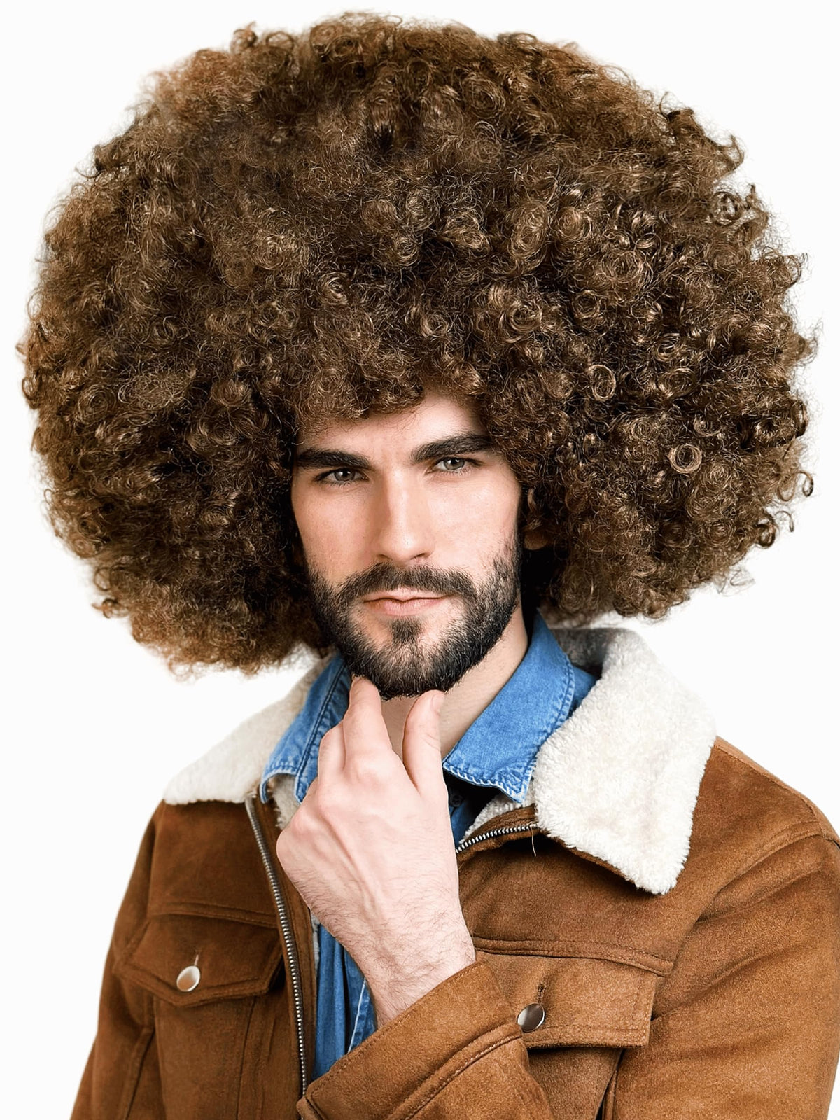 ALLAURA – Jon Snow Wig Northern Snow King Wig + Shield Jon Snow Pin – Bruno Short Black Curly Cosplay Wigs For Men Halloween Cosplay Halloween Costume
