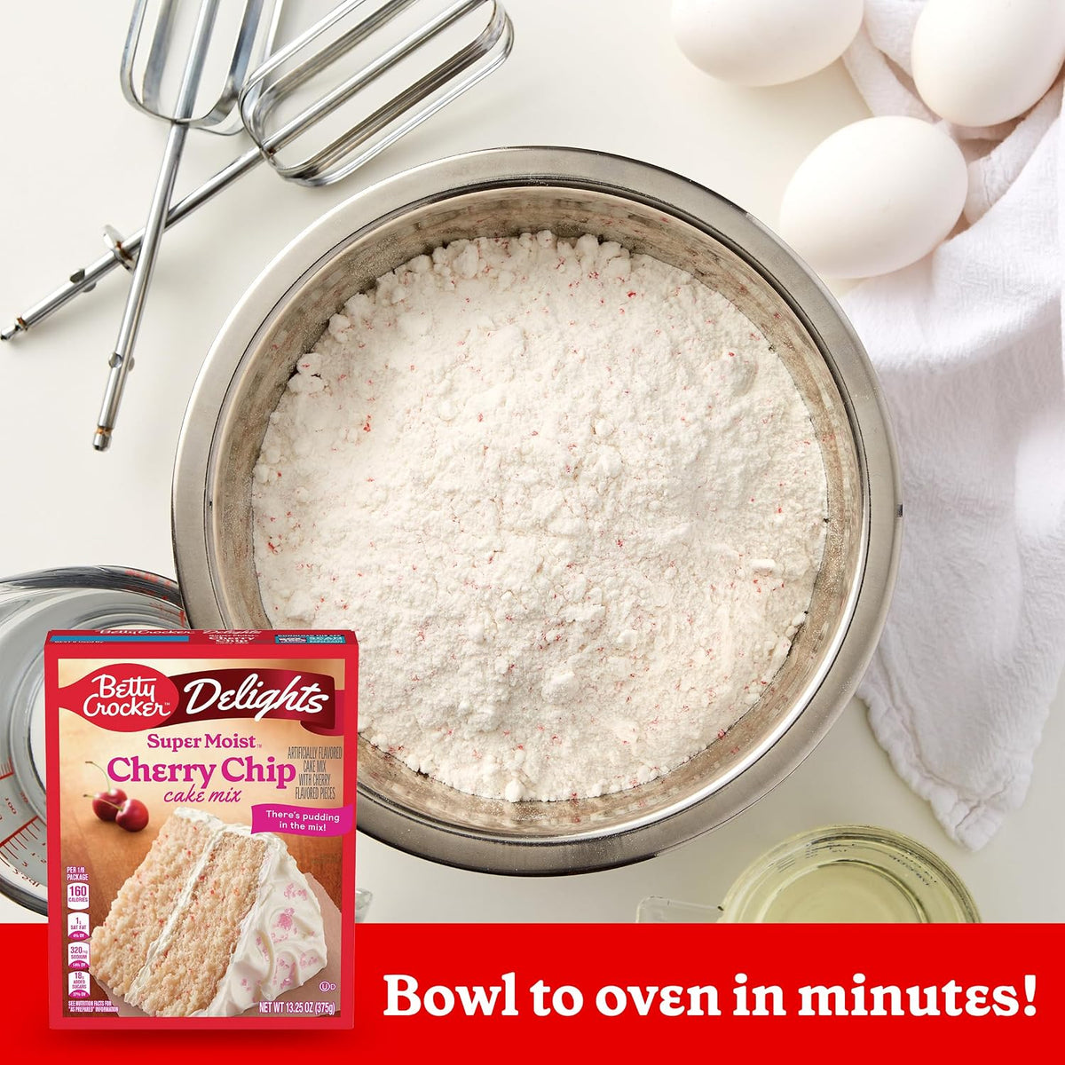 Betty Crocker Delights Super Moist Cherry Chip Cake Mix, 13.25 oz.
