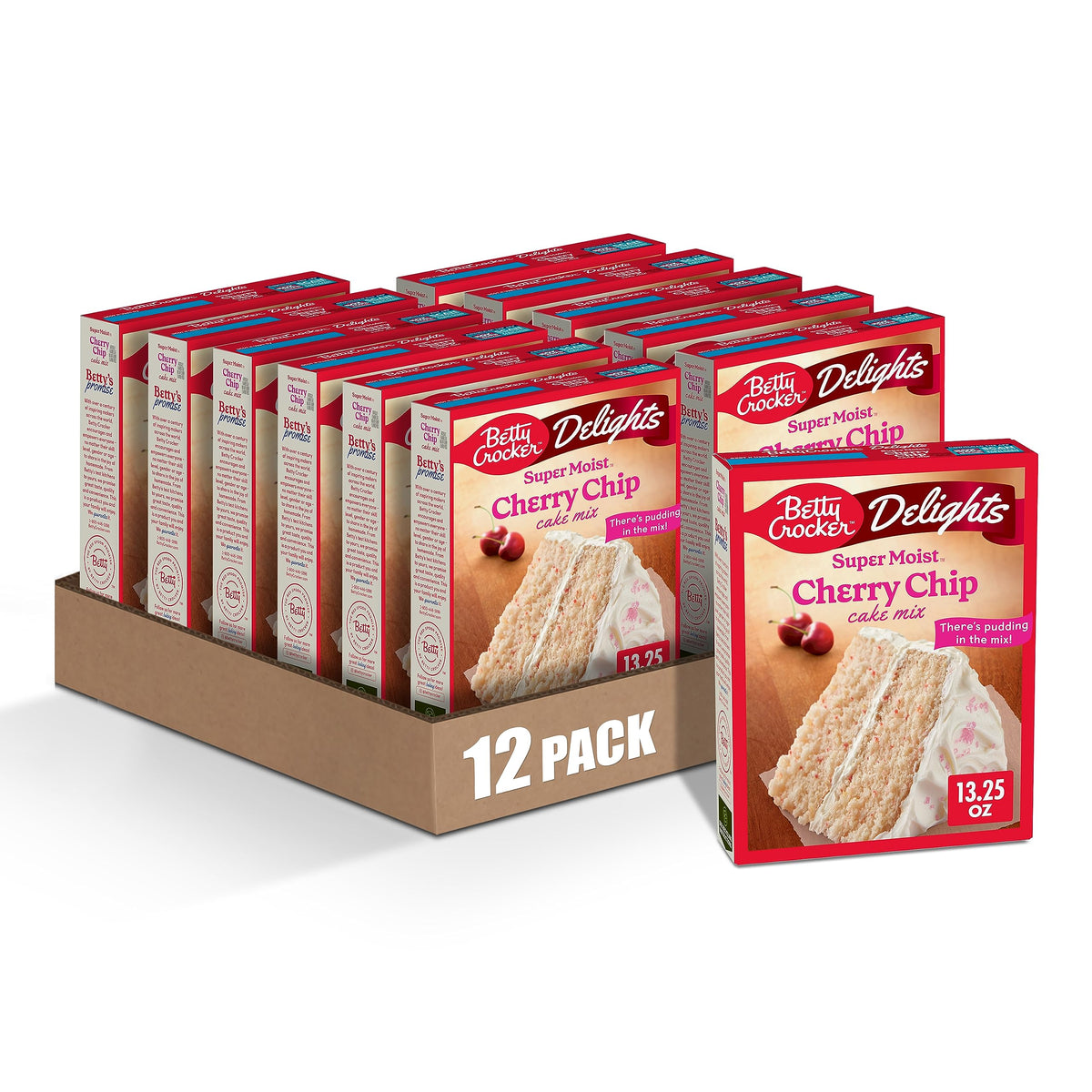 Betty Crocker Delights Super Moist Cherry Chip Cake Mix, 13.25 oz.