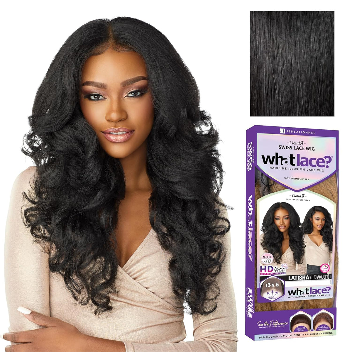 Sensationnel What Lace 13x6 Wig-Latisha, 1 JETBLACK