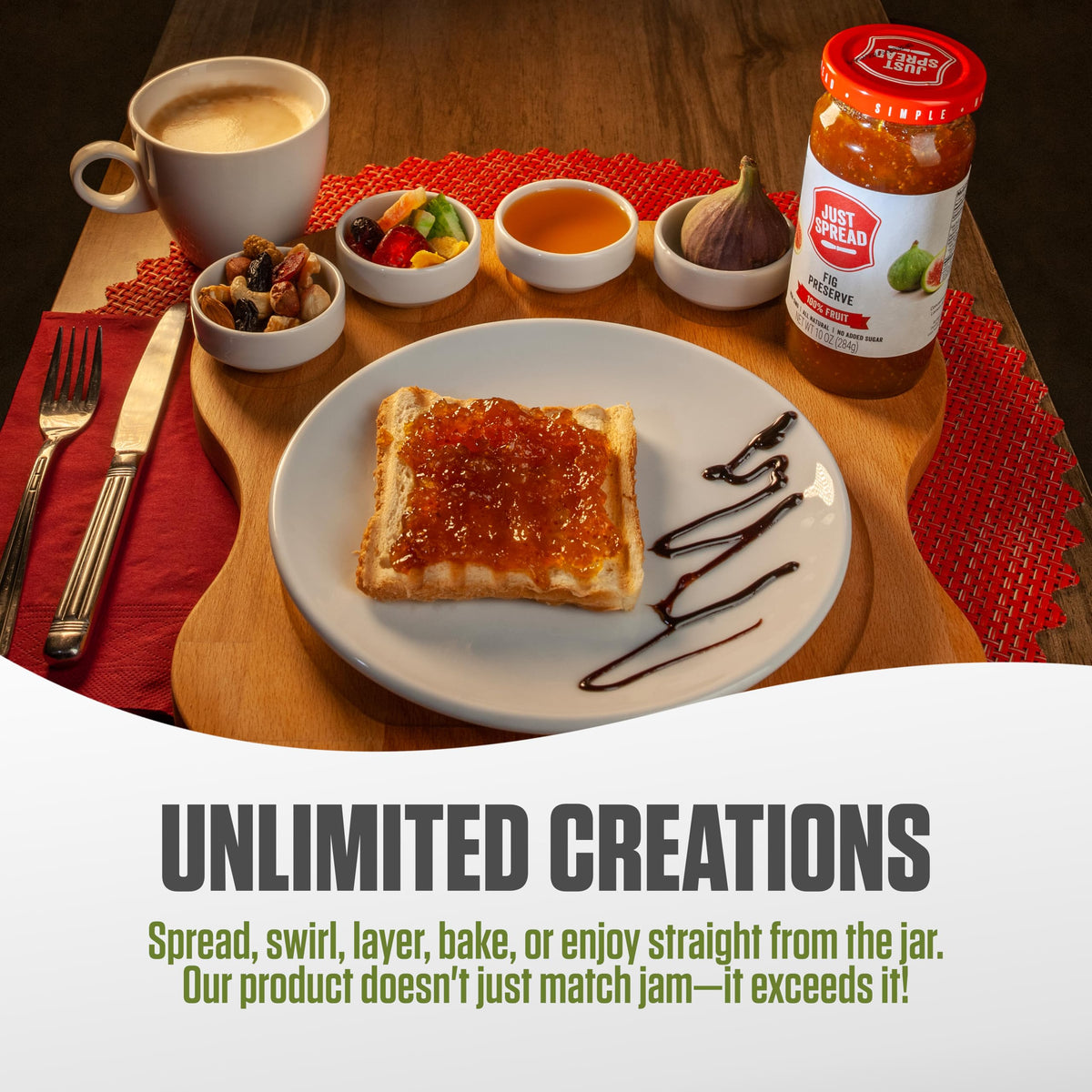 Just Spread 100% Fruit Preserve, Cherry, 10 oz Jar