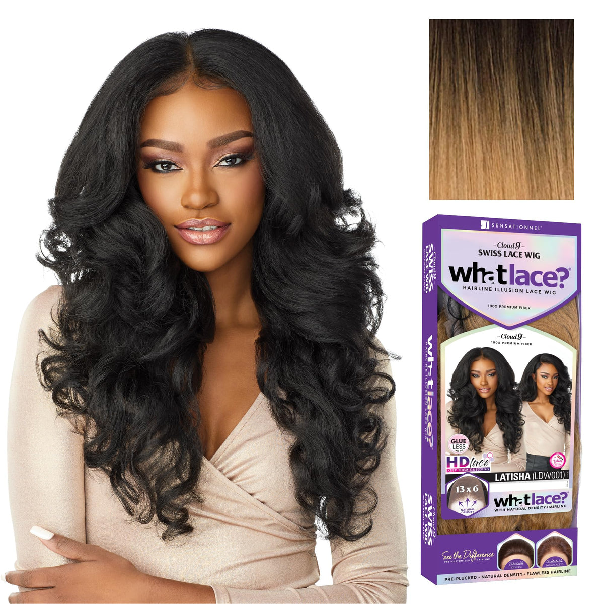 Sensationnel What Lace 13x6 Wig-Latisha, 1 JETBLACK