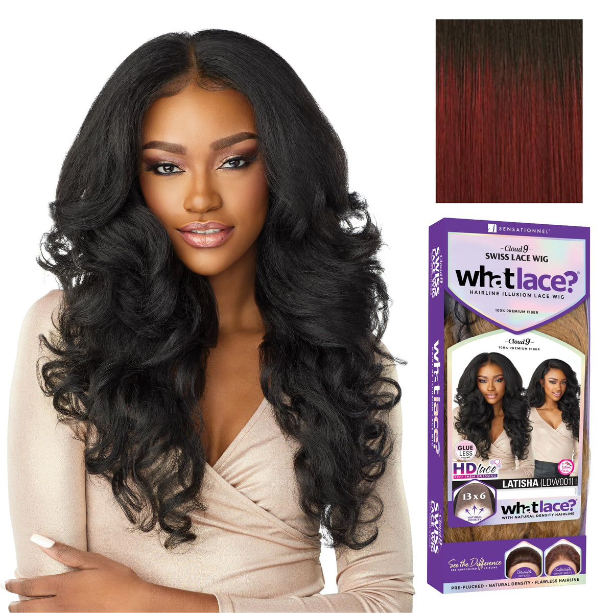 Sensationnel What Lace 13x6 Wig-Latisha, 1 JETBLACK