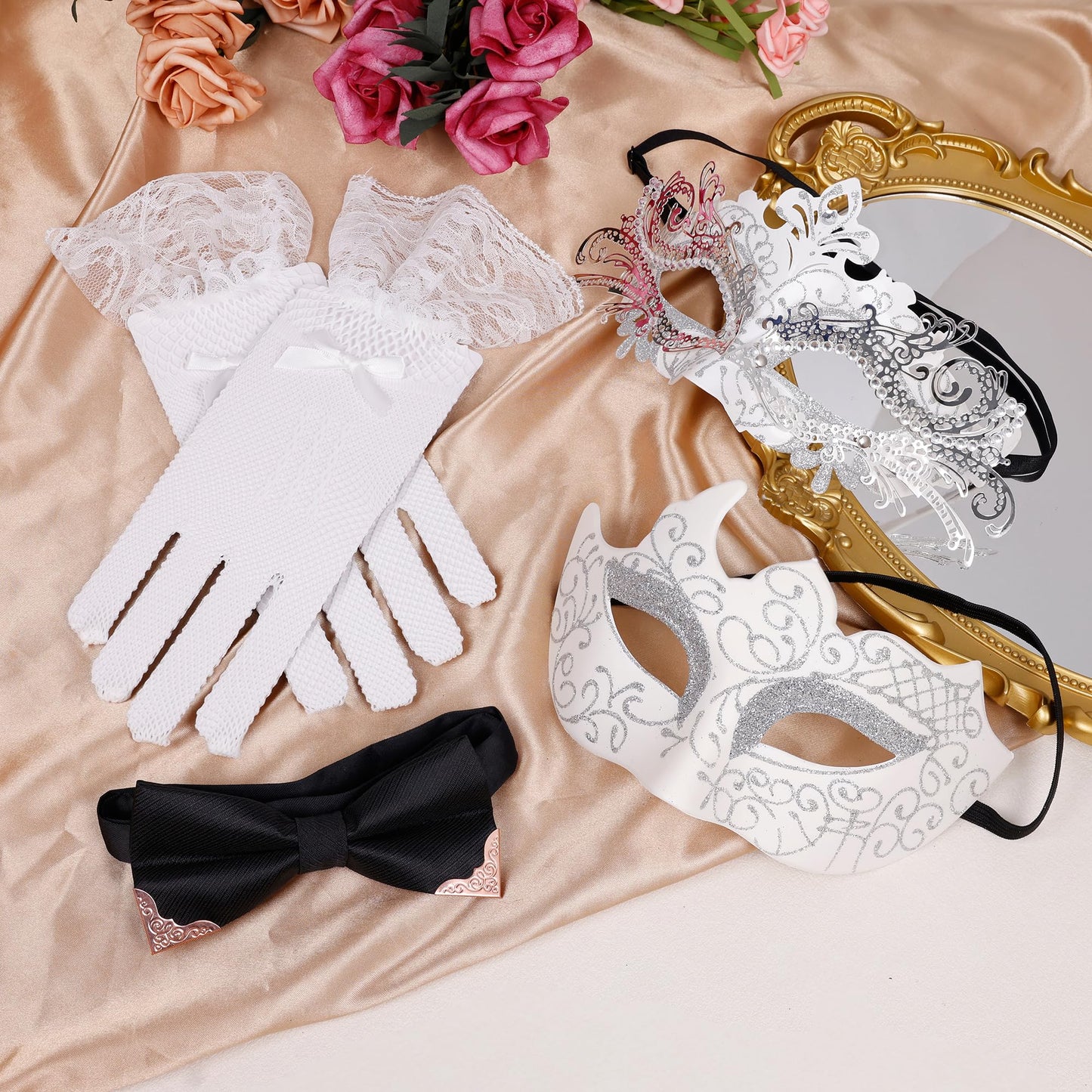 Masquerade Mask for Women Couples Metal Venetian Party Mask Mardi Gras Venetian Mask Evening Mask Halloween Accessory