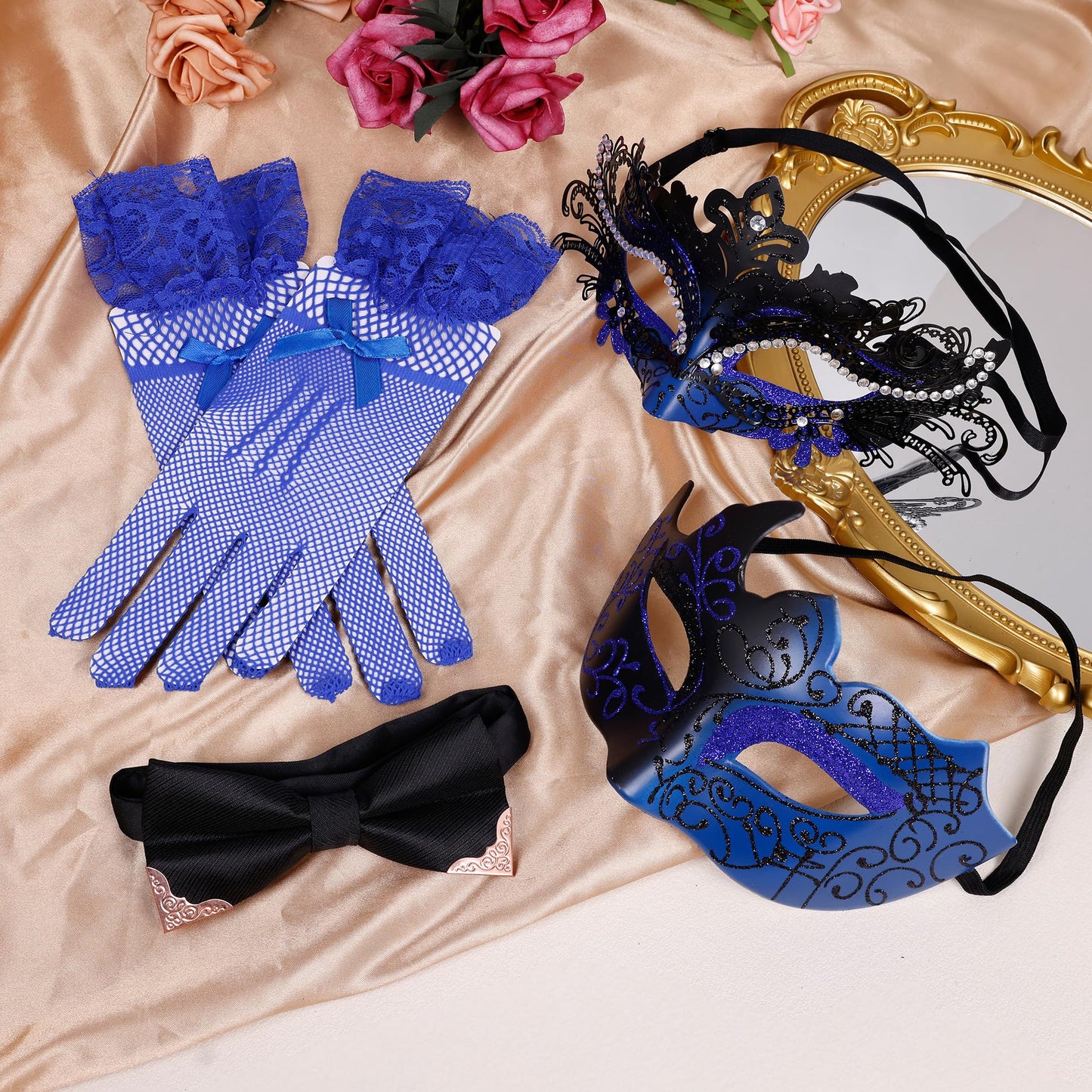 Masquerade Mask for Women Couples Metal Venetian Party Mask Mardi Gras Venetian Mask Evening Mask Halloween Accessory