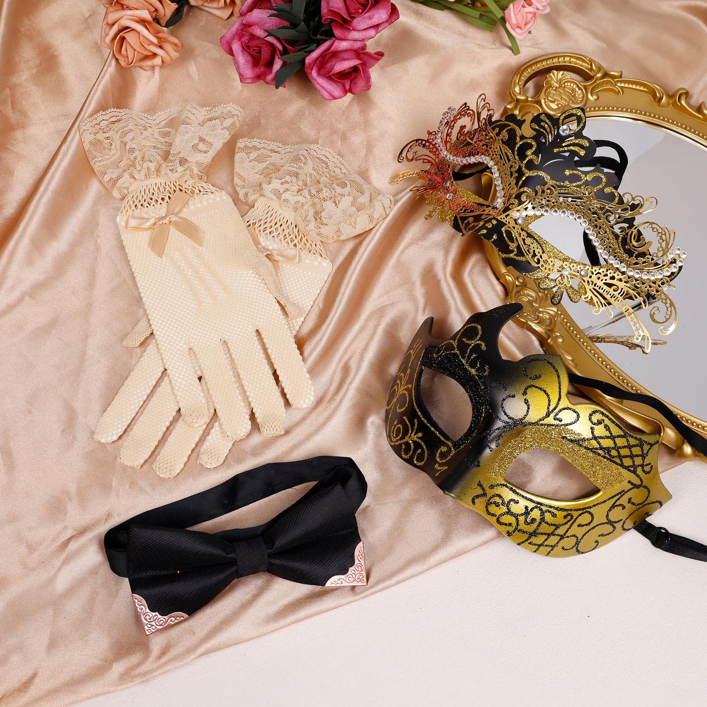 Masquerade Mask for Women Couples Metal Venetian Party Mask Mardi Gras Venetian Mask Evening Mask Halloween Accessory