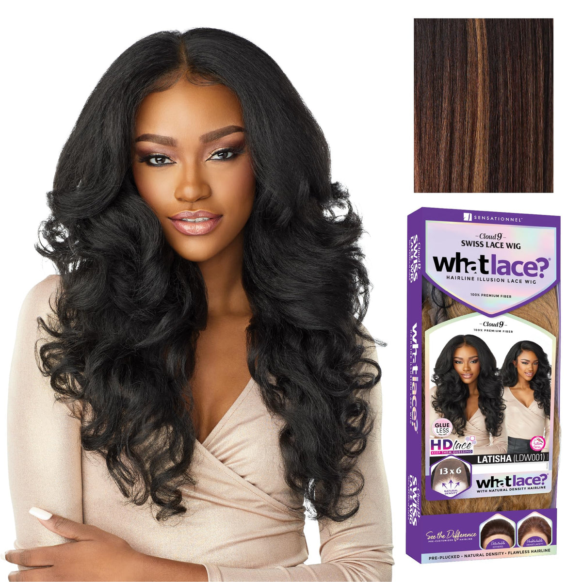 Sensationnel What Lace 13x6 Wig-Latisha, 1 JETBLACK