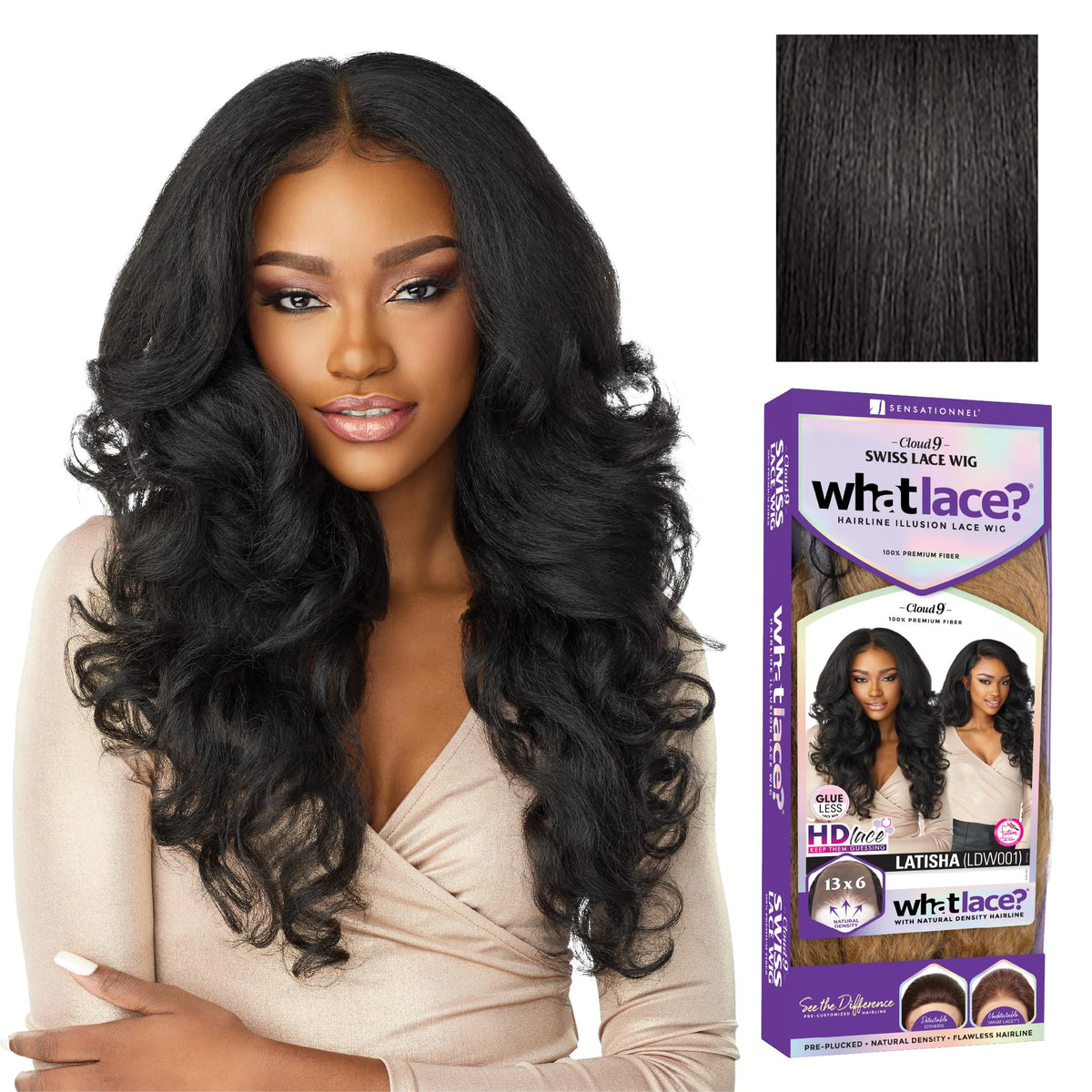 Sensationnel What Lace 13x6 Wig-Latisha, 1 JETBLACK