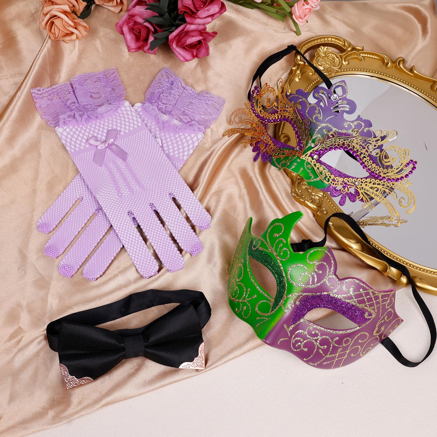 Masquerade Mask for Women Couples Metal Venetian Party Mask Mardi Gras Venetian Mask Evening Mask Halloween Accessory