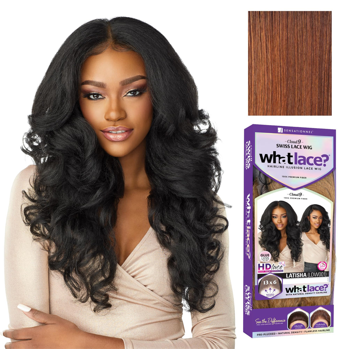 Sensationnel What Lace 13x6 Wig-Latisha, 1 JETBLACK