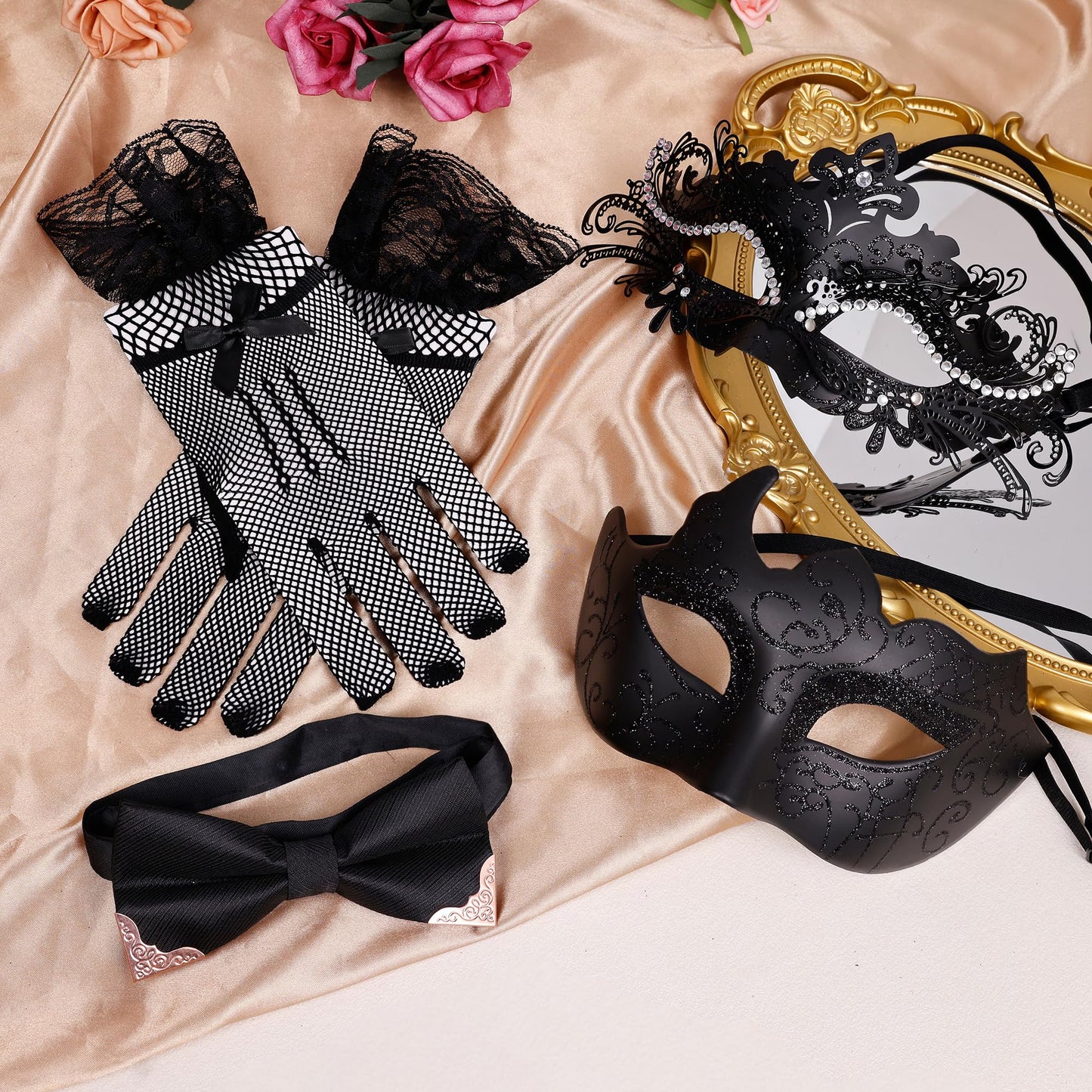 Masquerade Mask for Women Couples Metal Venetian Party Mask Mardi Gras Venetian Mask Evening Mask Halloween Accessory
