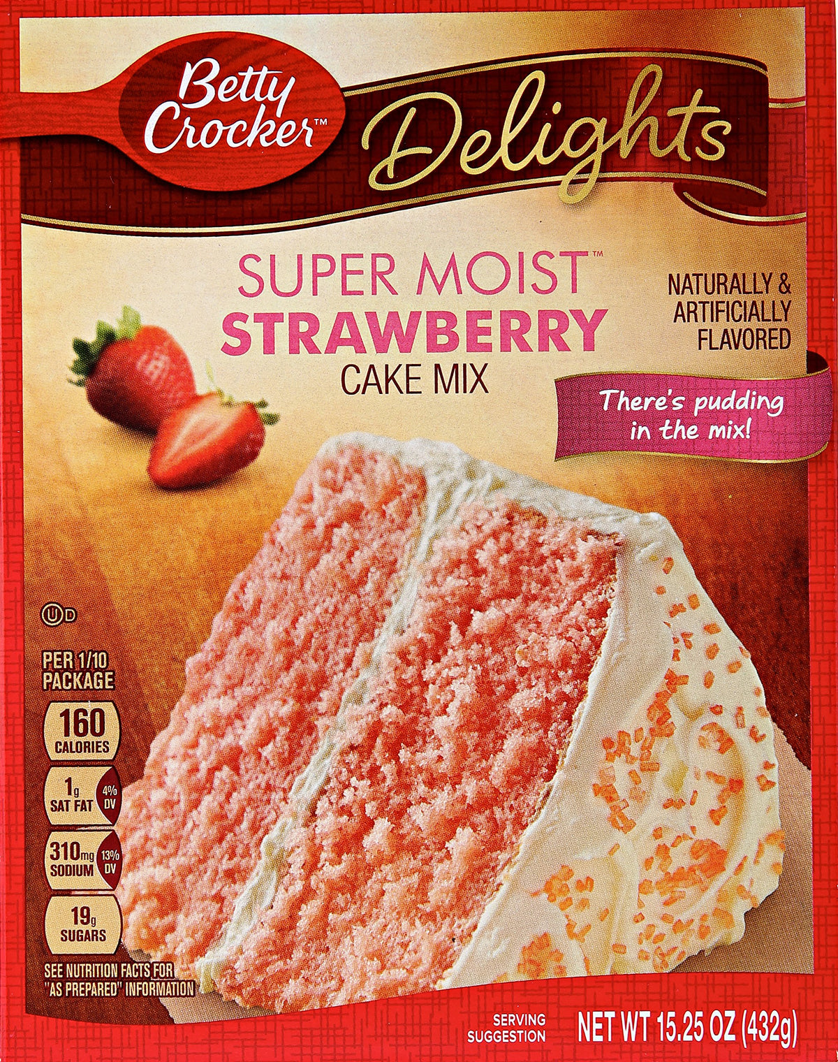 Betty Crocker Delights Super Moist Cherry Chip Cake Mix, 13.25 oz.
