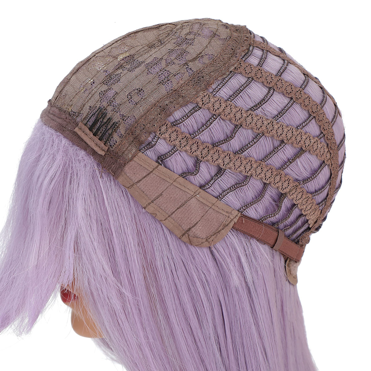 SWACC Long Curly Wavy Wig with Bangs Synthetic Hair Wig for Women with Wig Cap (Pink Ombre)