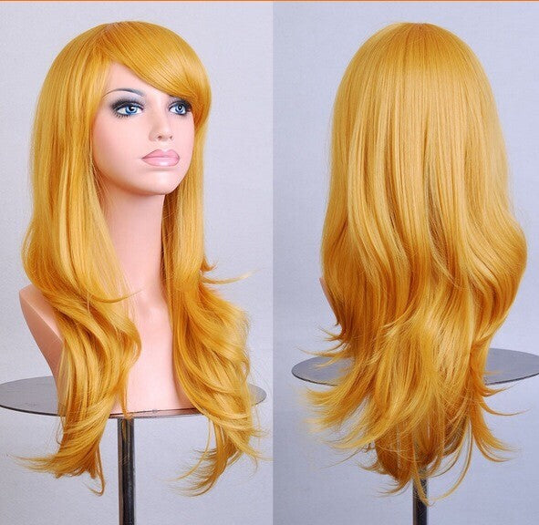 70cm Long Curly Fashion Cosplay Costume Party Hair  Wigs Full Hair Wavy Wig