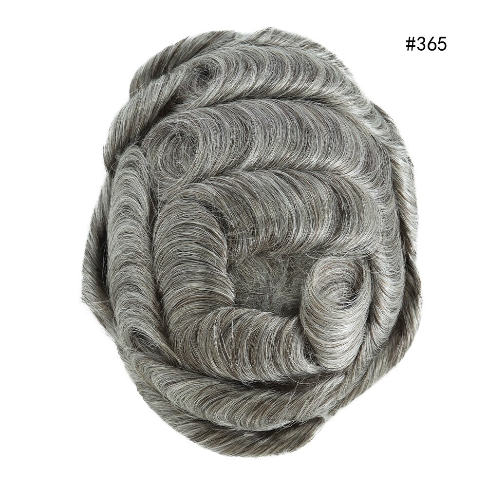 Mens Thin Skin Toupee Hair Replacement System Hairpiece BIO Human Hair Wigs