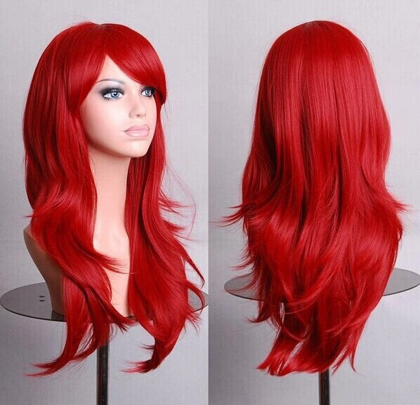 70cm Long Curly Fashion Cosplay Costume Party Hair  Wigs Full Hair Wavy Wig
