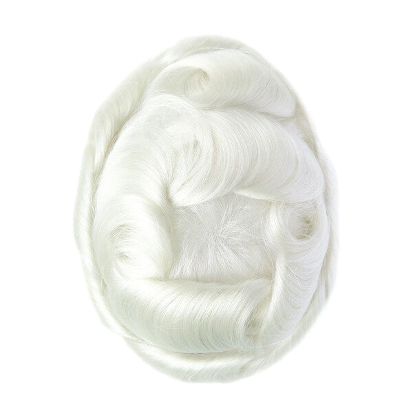 Mens Thin Skin Toupee Hair Replacement System Hairpiece BIO Human Hair Wigs