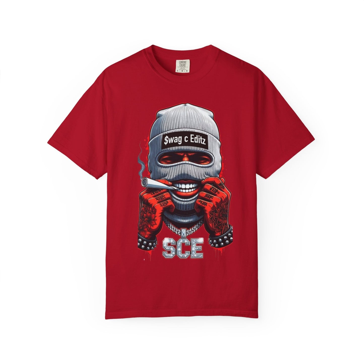 T-shirt Masked Skull Smoking Graphic SCE Streetwear