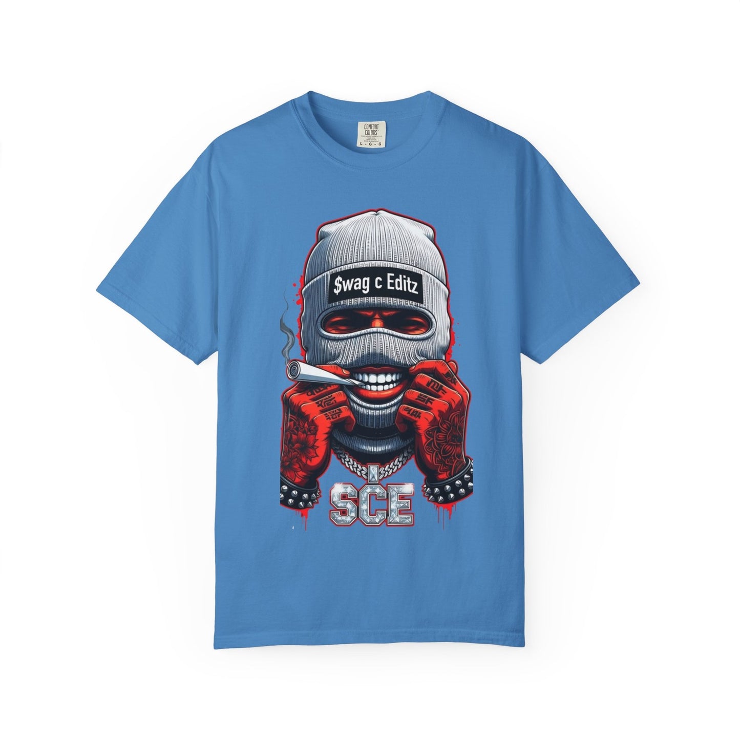 T-shirt Masked Skull Smoking Graphic SCE Streetwear