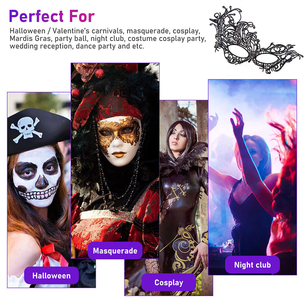 Sexy Women Black Lace Eye Face Mask Masquerade Party Ball Prom Halloween Costume