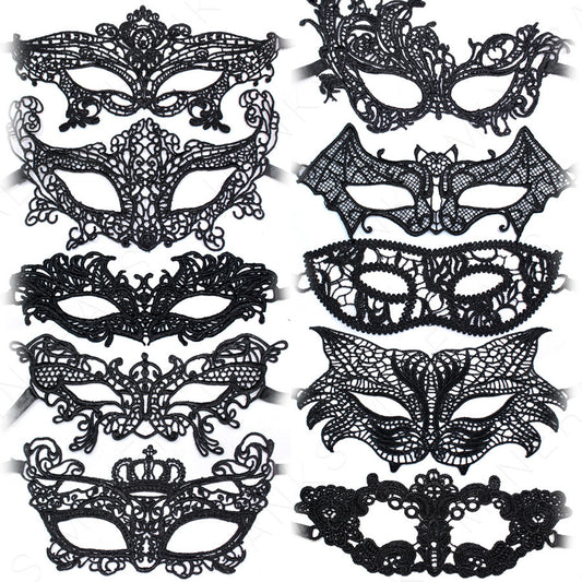 Black Lace Mask Masquerade Eye Face Eyemask Women Party Halloween