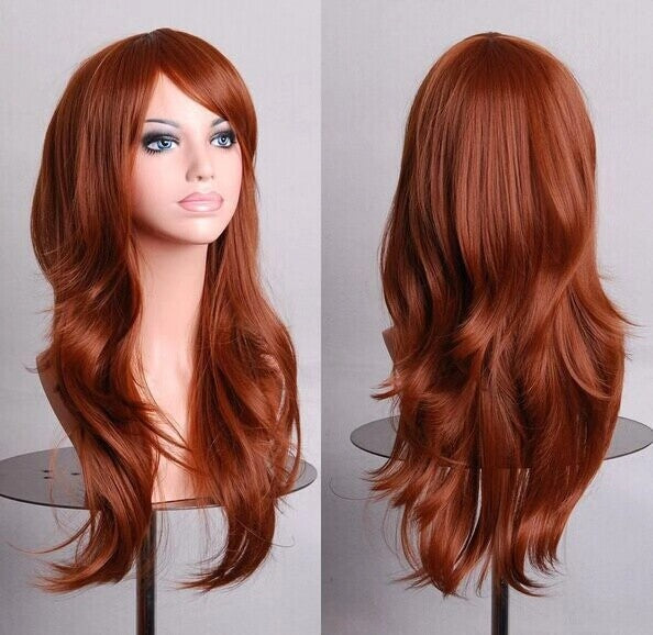 70cm Long Curly Fashion Cosplay Costume Party Hair  Wigs Full Hair Wavy Wig