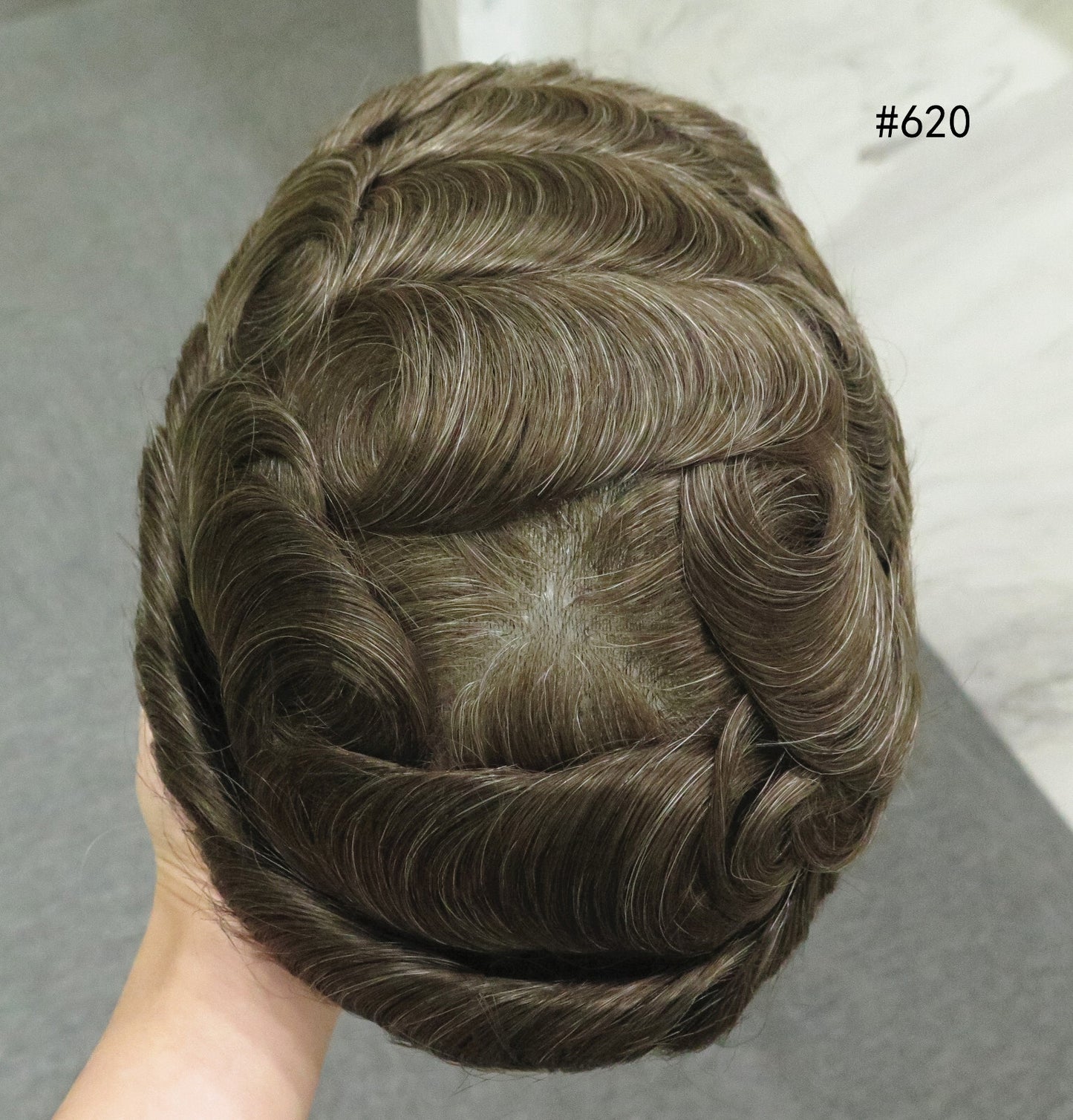 Mens Thin Skin Toupee Hair Replacement System Hairpiece BIO Human Hair Wigs