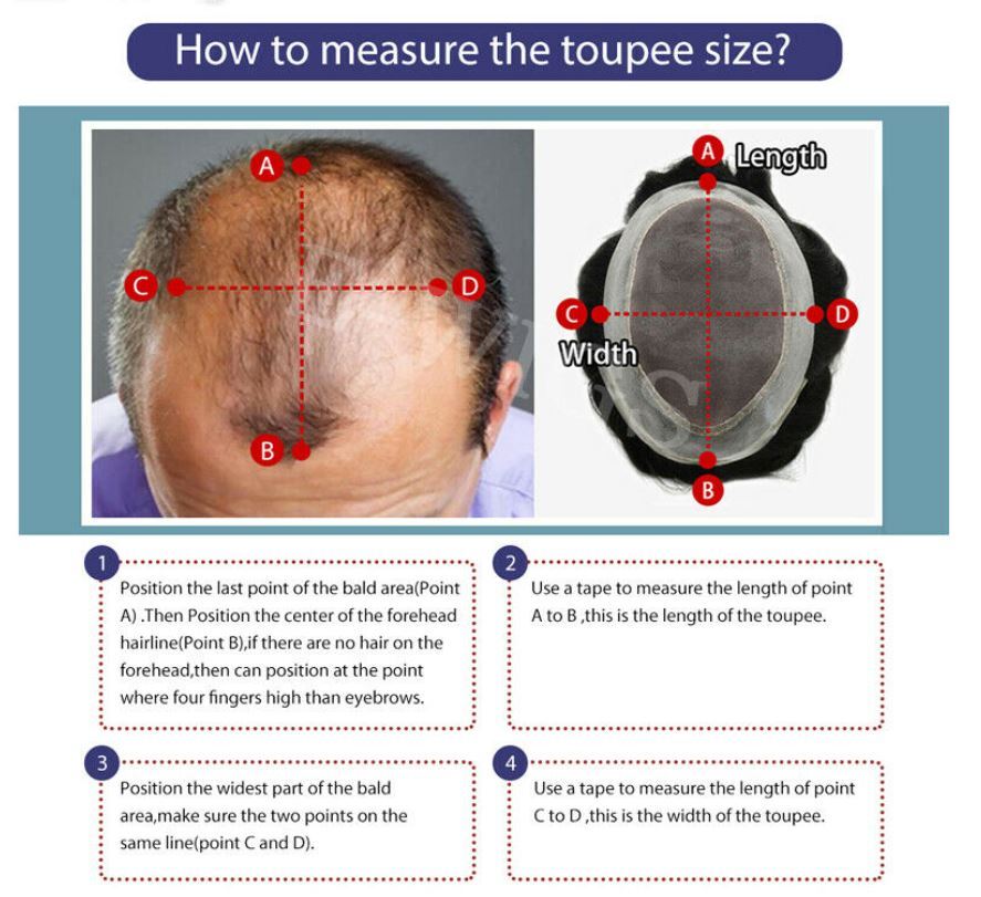 Mens Toupee French Lace Human Hair Front Bleached Knots Wig Hairpiece for Men
