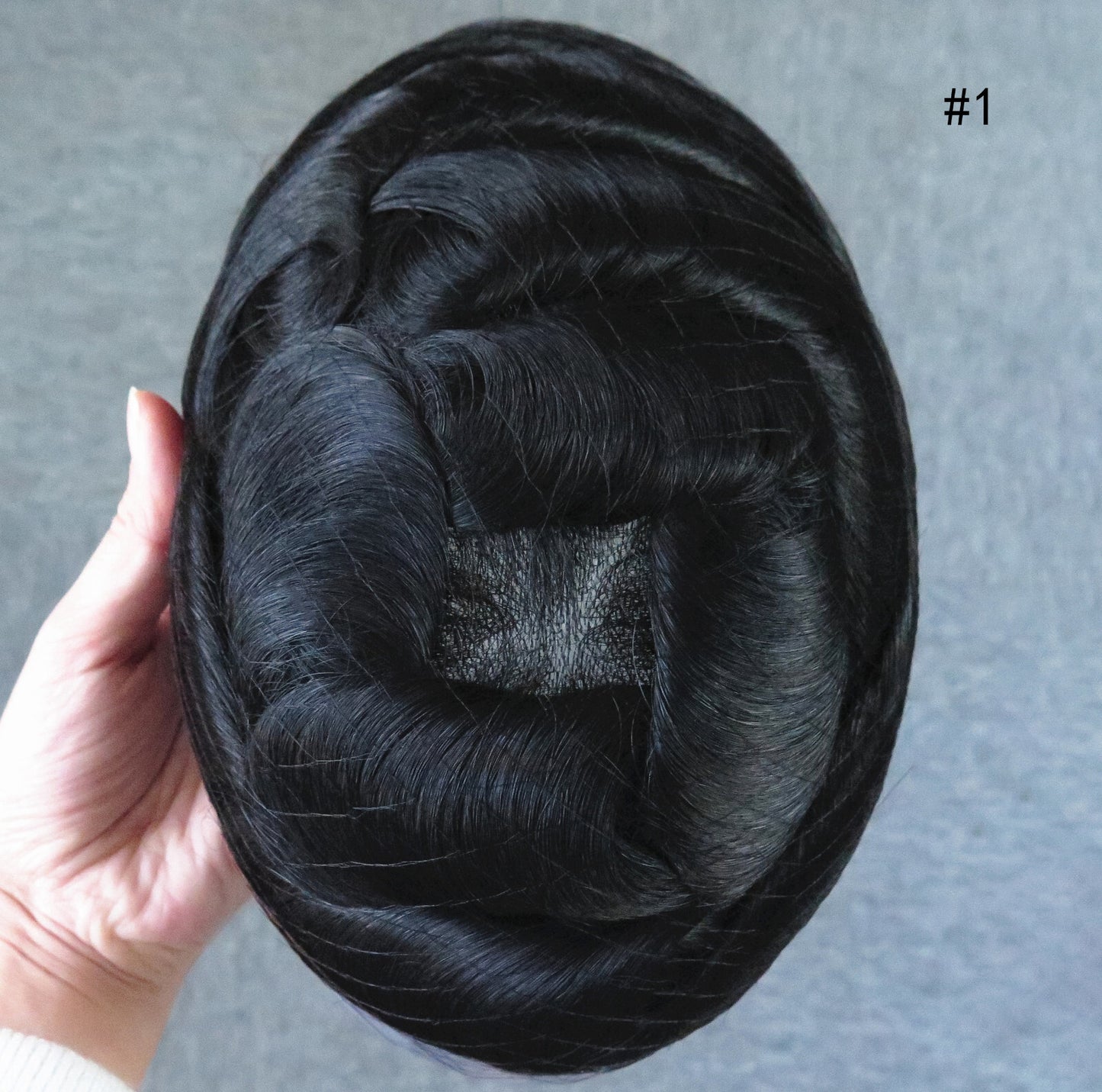 Mens Thin Skin Toupee Hair Replacement System Hairpiece BIO Human Hair Wigs