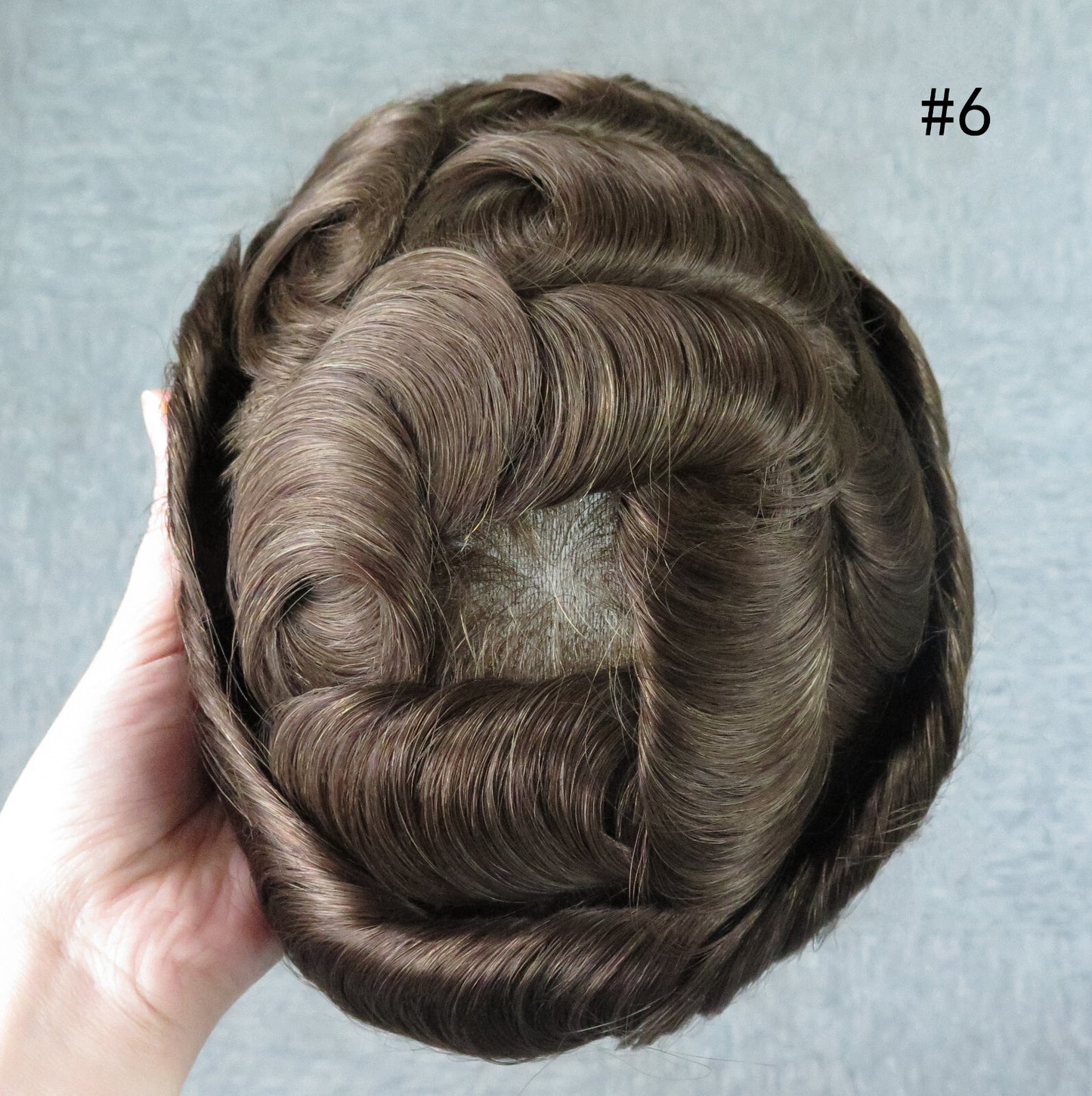 Mens Thin Skin Toupee Hair Replacement System Hairpiece BIO Human Hair Wigs
